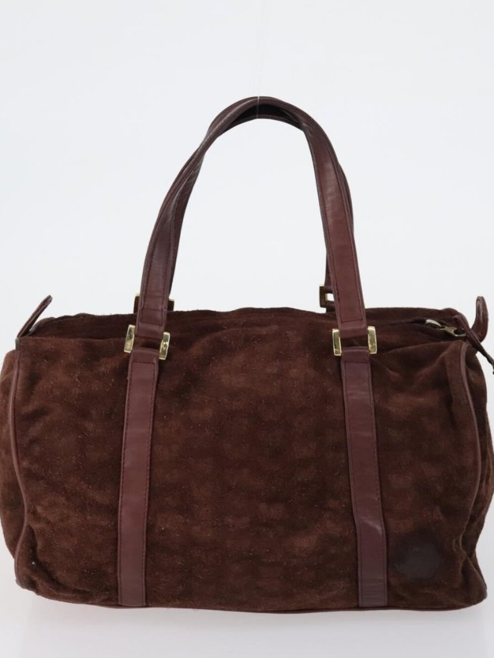 Christian Dior BOTTEGA VENETA Hand Bag Suede PVC 2 Set Brown Gold Auth bs30859 - Picture 2 of 16